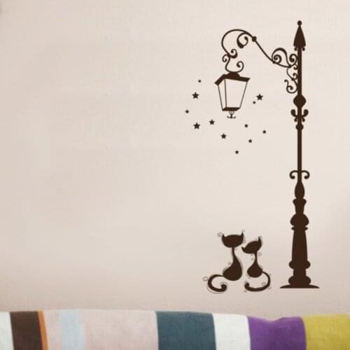 Cute Cat Fashion Wall Stickers Funny Cat Stickers Living Room Decor Tv Wall Decor Child Kids Bedroom Vinyl Home decor