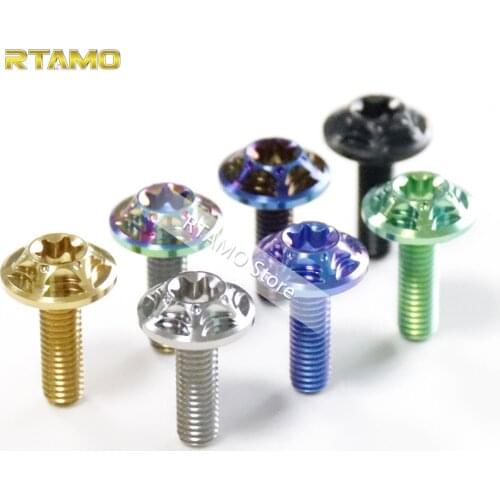 1PC Big Head Titanium Screws Disc Brake Rotor M6X15/20mm(OD=16) Ti Bolts for Bike Motorcycle and Car Parts