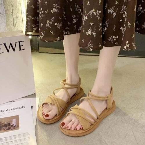 Ladies Sandals Summer Womens Shoes Classic Gladiator Beach Casual Flat Ladies Retro Pedal Sandals Women Sandals