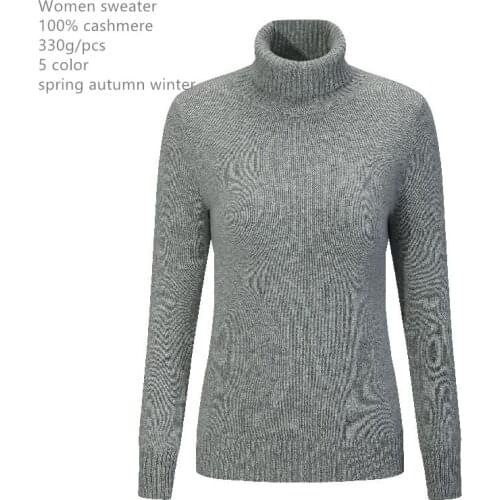 Naizaiga 100% cashmere Inner Mongolia turn-down collar thick black solid female sweater MPSM11