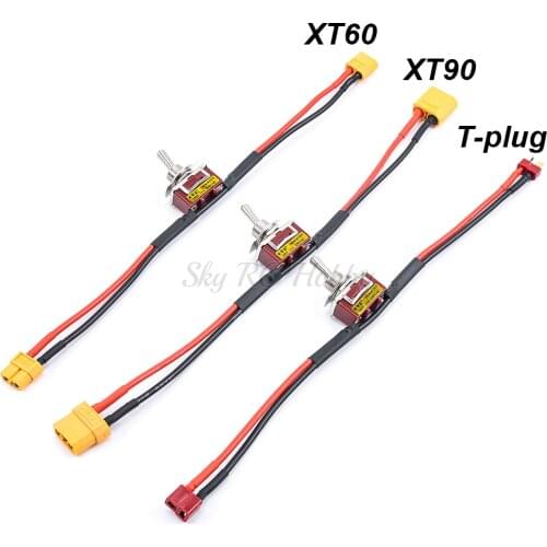 1PCS Large Current High Load Power Supply Switch with T Plug / XT60 / XT90 Connector for RC Aircraft Model ESC Battery Parts