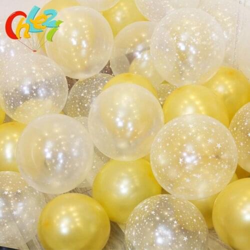 12inch Pink Balloons 2.8g Transparent stars Baloons wedding Birthday Clear Stars Thick Latex Ballon Party decoration Supplies