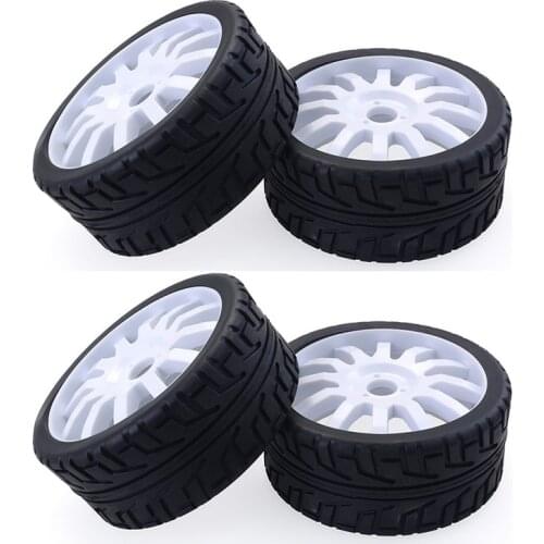 4PCS 1/8 RC Car Rubber Tyres Plastic Wheels for Redcat Team Losi VRX HPI Kyosho HSP Carson Hobao 1/8 Buggy /On-Road Car