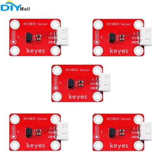 5pcs keyes brick 18B20 temperature sensor (Pad hole) anti-reverse plug white terminal for Arduino
