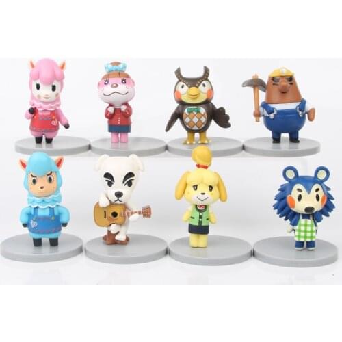 8pcs/set Animal Crossing PVC Action Figure Model Toys Tom Nook Jingjiang KK Cake Decoration Doll Figures