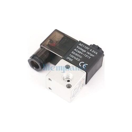 AC110V 3V1-06 3 Port 2 Position 1/8" BSP Normally Closed Solenoid Air Valve Coil Led