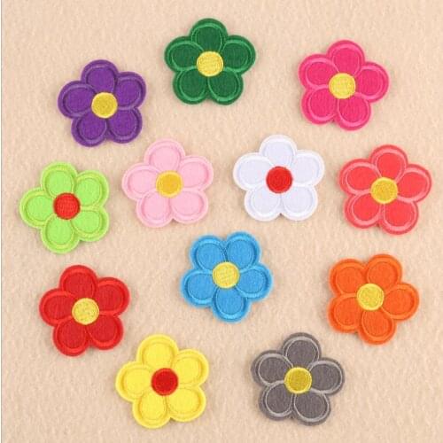 12pcs/bag mixed Flowers pattern Patch Computer Embroidery Badges Hand Sewing Ironing Sticker On Cloth Garment Hat Bag