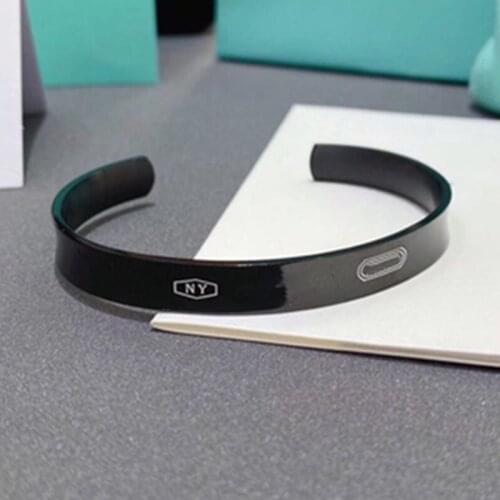 1:1 Tiffon925 Sterling Silver European And American Classical Style Black Bracelet, Luxury Jewelry Gift For Ladies