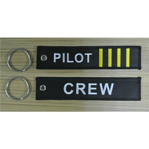Crew Pilot 4 bars Fabric Embroidery Pilot Key Chains