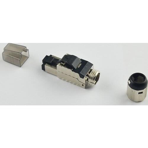 Tool-Free Shielded 8P8C RJ45 Connector Compatible with Cat6/Cat6A/Cat7/Cat8 Termination Plug for Ethernet Cable