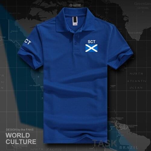 Scotland SCT polo shirts men short sleeve white brands printed for country 2018 cotton nation team flag new fashion
