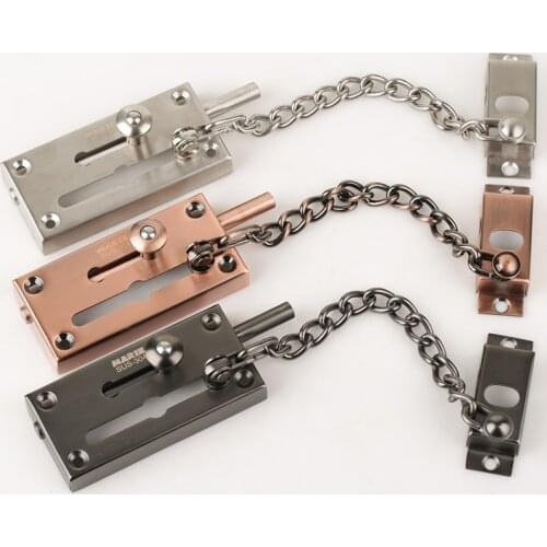 Best Stainless Steel Slide Bolt Latch Gate Latches Safety Door Lock with Anti-Theft Chain