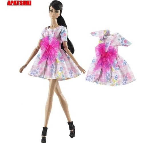 Pink Lovely Cute Princess Dress Evening Party Gown Dresses Outfits Clothes for Barbie Doll Clothes for 1/6 BJD Dolls Accessories