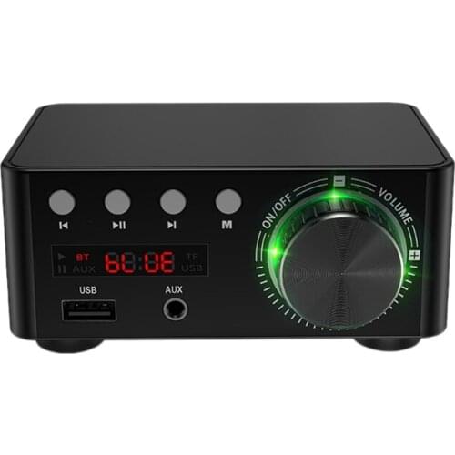 Retail 50W x 2 Mini Class D Stereo Bluetooth 5.0 Amplifier TPA3116 TF 3.5mm USB Input Hifi Audio Home AMP for Mobile/Computer/La