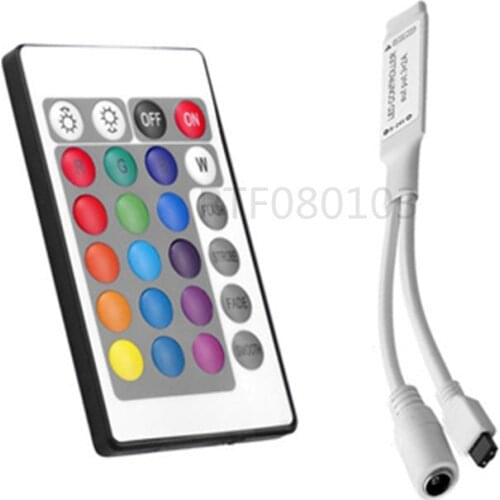DC 12V Mini 24key Remote Controller IR RGB RGBW Led Strip DC 12 V 24 Key Controller For SMD 3528 5050 5630 3014 LED Strip Lights