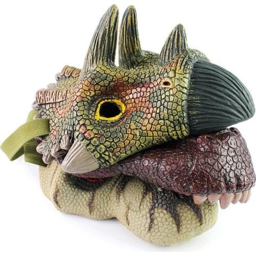 Jurassic Dinosaur Model Toy Tyrannosaurus Triceratops Dinosaur Resurrection Halloween Tricky Toy Kids Face