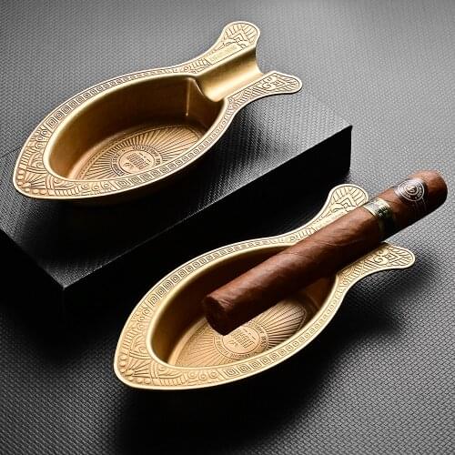 Fashion Personality Metal Cigar Ashtray Living Room Decoration Smoke Trough Cigar Ashtray Cigarette Ash Tray Tobacco Holder