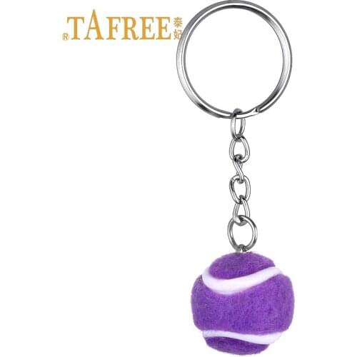 TAFREE Fashion mini tennis keychain sports bag keyring pendant fans hang ball game souvenir small gifts jewelry DSC1871