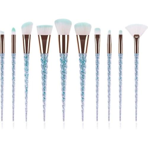 10Pcs Makeup Brushes Sets Unicorn Maquiagem Foundation Powder Cosmetic Blush Eyeshadow Women Beauty Glitter Make Up Brush Tools
