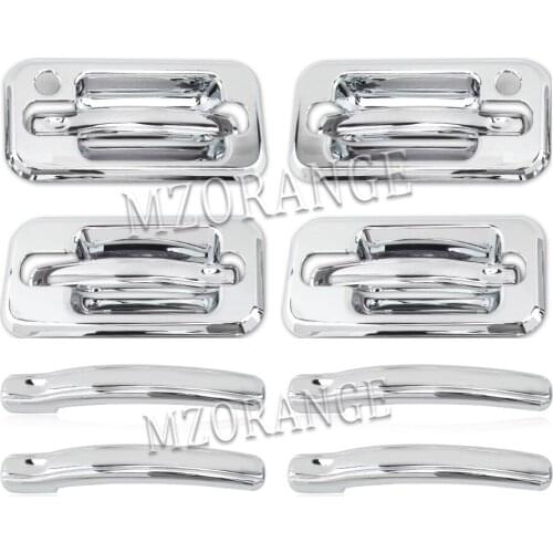 Front Rear Door Handle Cover For HUMMER H2 2003-2009 SUV SUT 8PC/Set Chrome with Passenger Key Hole Exterior Covers