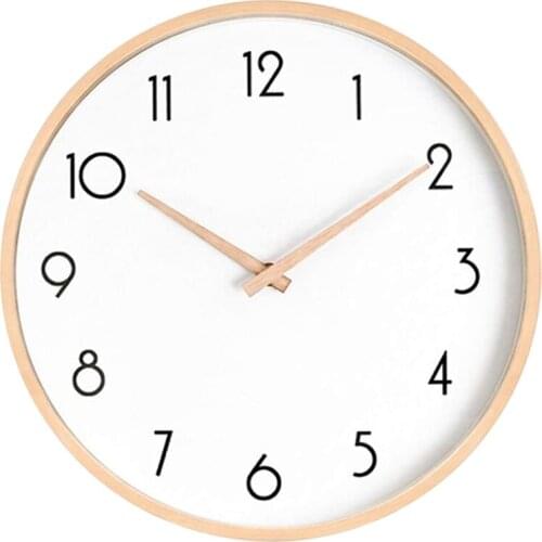 Wall Clock,Silent Non-Ticking Wall Clock for Home/Living Room/Bedroom/School,Clock with Solid Wood,10 Inch