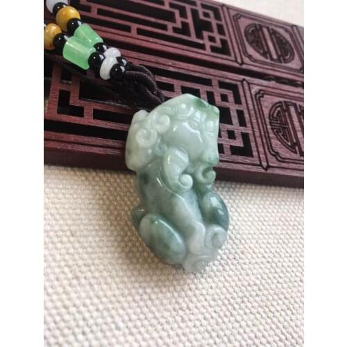 Genunine 7A Myanmar jade hand-carved green jade pendant necklace emerald pendants jadeite jade jewelry for men women necklaces
