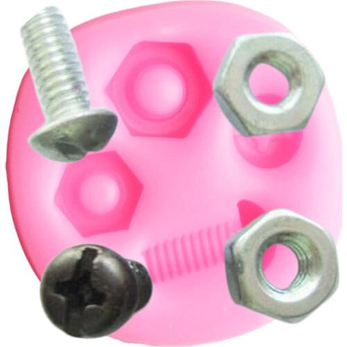 3D Industrial Steampunk Hardware Screw Nut Silicone Fondant Molds DIY Cake Decorating Tools Polymer Clay Candy Chocolate Moulds