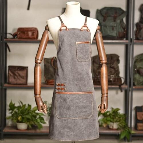 Retro canvas gardening apron, popular bakery cake shop splash proof craftsman apron work clothes customization
