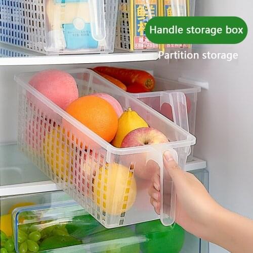 Handle Drawer Egg Food Storage Box Fruit Baskets Sealed Fresh Keeping Boxes Storage Organizer Kitchen Accessories Drain Basket