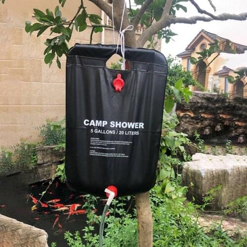 20L Shower Bag Foldable Solar Energy Heated Bathing Shower Bag Outdoor Camping Travel Hiking Climbing BBQ Picnic Water Storage