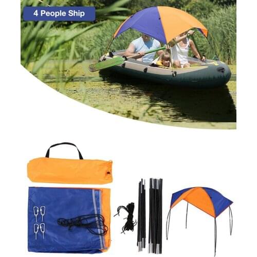 351x145x48CM Boat Sun Shade Shelter 4 Persons Sail boat Awning Folding Top Shade Cover For Inflatable Boat Kayak Accessories