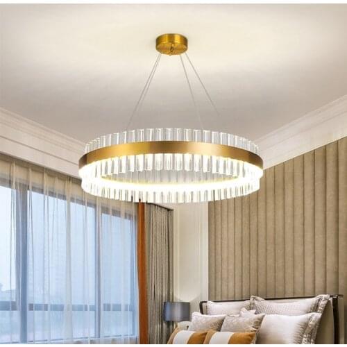Modern Chandelier Lighting LED Chandelier Crystal Round Pendant Light for Living Room Ceiling Chandelier Living Room Decoration