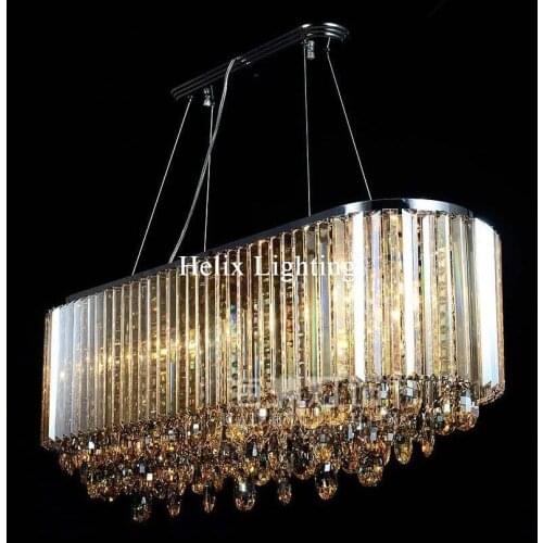 Modern Luxury Crystal Pendant K9 Champagne Crystal Chandelier Light Hotel Hall Living Room Dining Room AC 110-240V Free Shipping