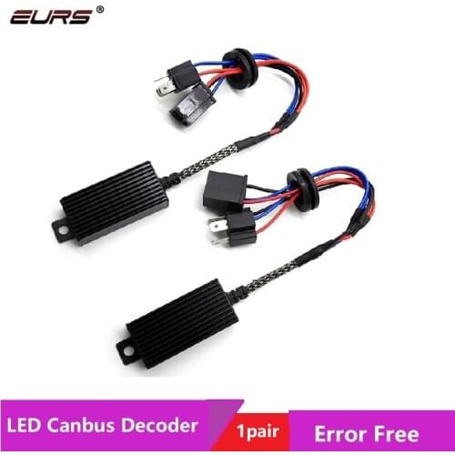 EURS 1PCS Car LED Lights Decoder Error Free for H4 H7 LED Car Headlight Bulb Kits H1 H11 9006 9005 Fog Lamps Adapter Anti-Flicke