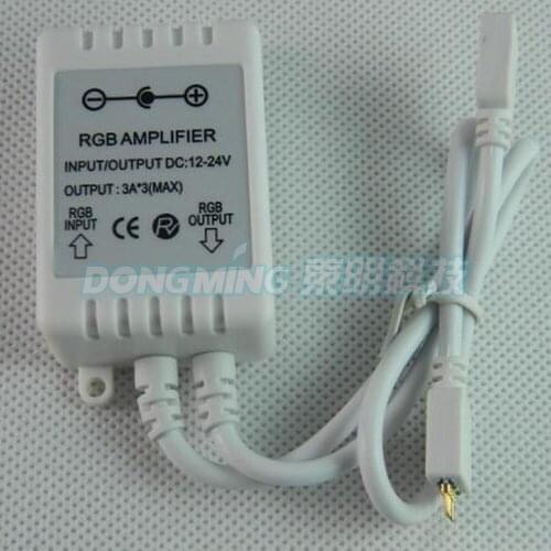 Led rgb amplifier pvc material case led signal amplifier 3A current DC 12V/24V led light amplifier free shipping