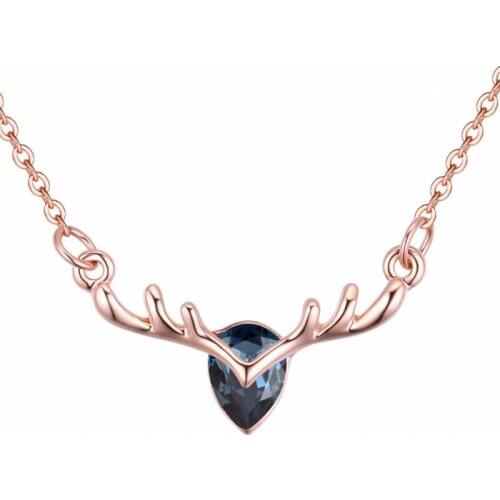 TRACYSWING 5 Colors Real Rose Gold Color Austrian Crystals Sweater pendant necklace for women monkey style #TW132142