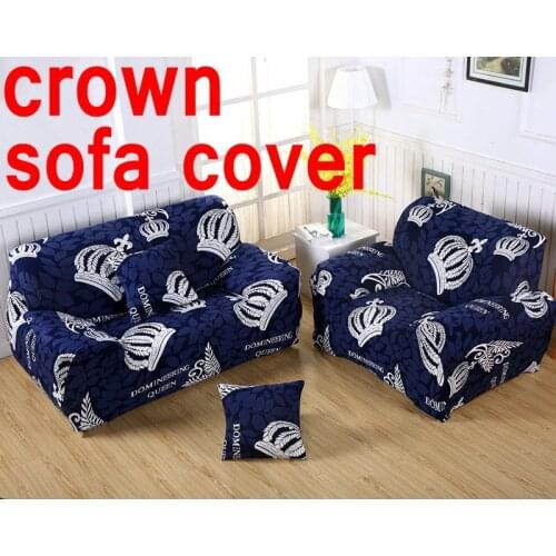 Crown print Universal all-inclusive anti-skid elastic sofa cover, full covering anti oil spandex sofa wear covers