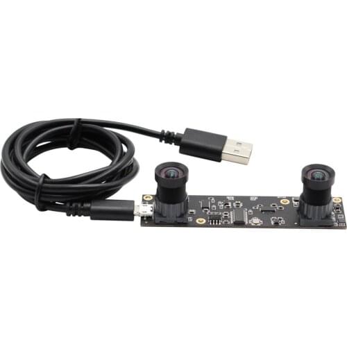 USB Webcam 1080P HD No Distortion Dual Lens USB Camera Module Aptina AR0330 2MP UVC OTG Mini Sereo Video Camera Free Driver