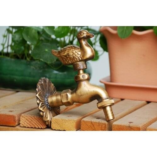 Vidric outdoor garden faucet animal shape Bibcock antique brass ducks tap for washing mop/Garden watering Animal faucet
