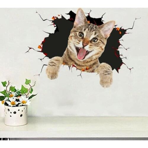 Waterproof 3D Cute Cat Car Sticker Wall Sticker Bathroom Toilet Funny Home Decor