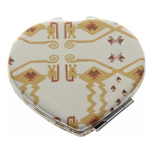 7*6.5cm Heart Shape Double Side Stainless Steel Espejos De Bolsillo Espelho De Bolso Miroir De Poche Unique Compact Mirror