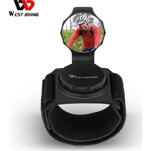 WEST BIKING Bike Mirror Wrist Adjustable Rotatable View Mirror Armband Reflector MTB Road Bike 2021 New Cycling Rearview Mirror