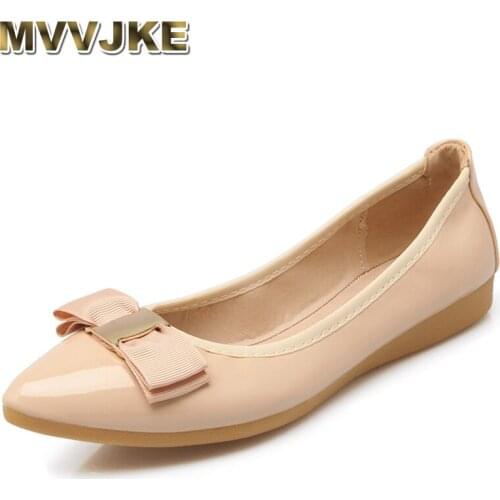MVVJKE Spring Summer New Womens Ballet Flats Pointed Toe Slip on Shoes Woman Loafers Solid Foldable Boat Shoes zapatos mujerE051