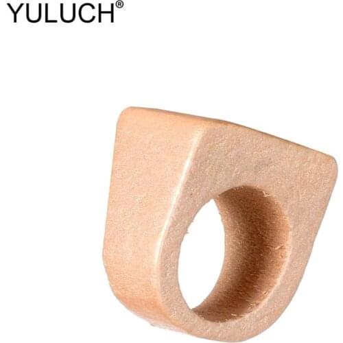 YULUCH 2019 Fashion African Boho Woman Big Size Golden Wooden Rings For Women Lady Girls Jewelry Accessories Party Wedding Gifts