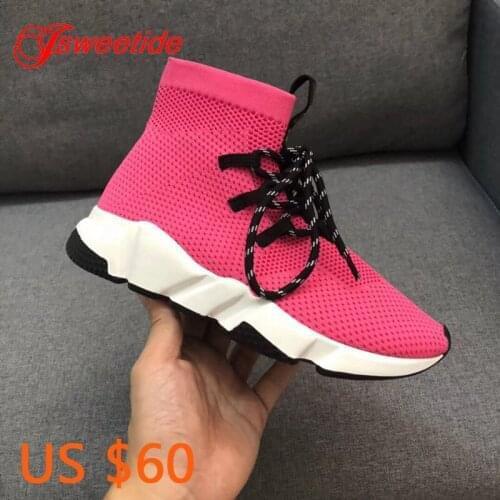 Woman Flat Platform Stretch Fabric Leisure Women Shoes Elastic Band Women Big Size Shoe Mesh Designers Luxury Brand Casual Boots