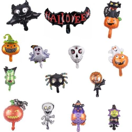 10pcs mini Halloween Pumpkin Ghost Balloons Decorations Spider Foil Balloons Inflatable Toys Bat Globos Halloween Party Supplies