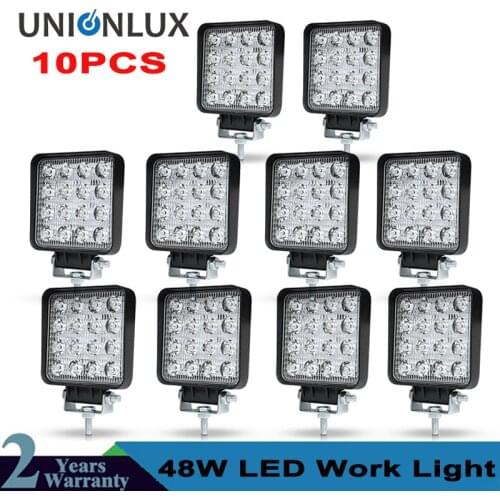10pcs waterproof 48w Flood Spot led Work Light bar waterproof CE RoHS offroad truck car LED Driving Lamp 12v 24v