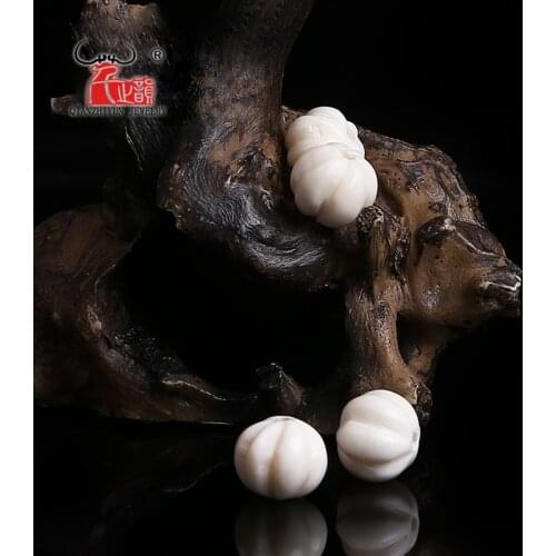 20PCS Yak Bone prayer beads Carved Bead Necklace DIY Scatter Beads Handmade Hand-chain pumpkin Beads Length 8/10/12mm Hole 1.5mm