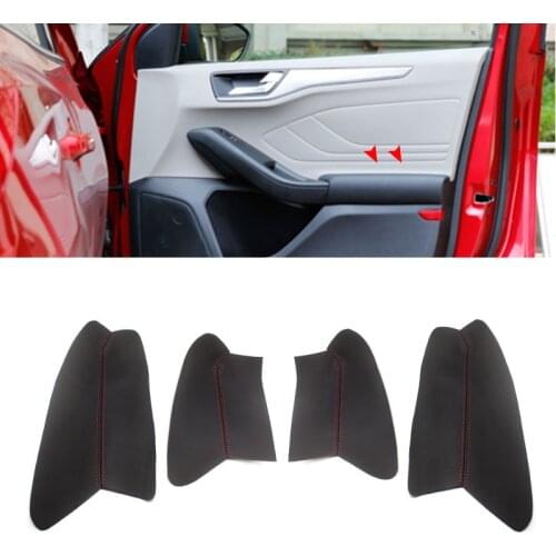 4pcs Microfiber Leather Door Panel Cover For Ford Focus 2019 Car Interior Door Armrest Panel Skin Cover Trim