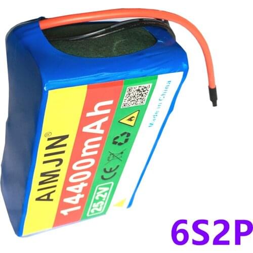6s2p 25.2v 14.4Ah 18650 Lithium Battery Pack for 24V 14400mAH Electric Bicycle,electric Scooter, with BMS